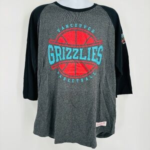 Vancouver Grizzlies Men's 3/4 Sleeve Shirt 2XL Mitchell & Ness - Rare Fan Gear